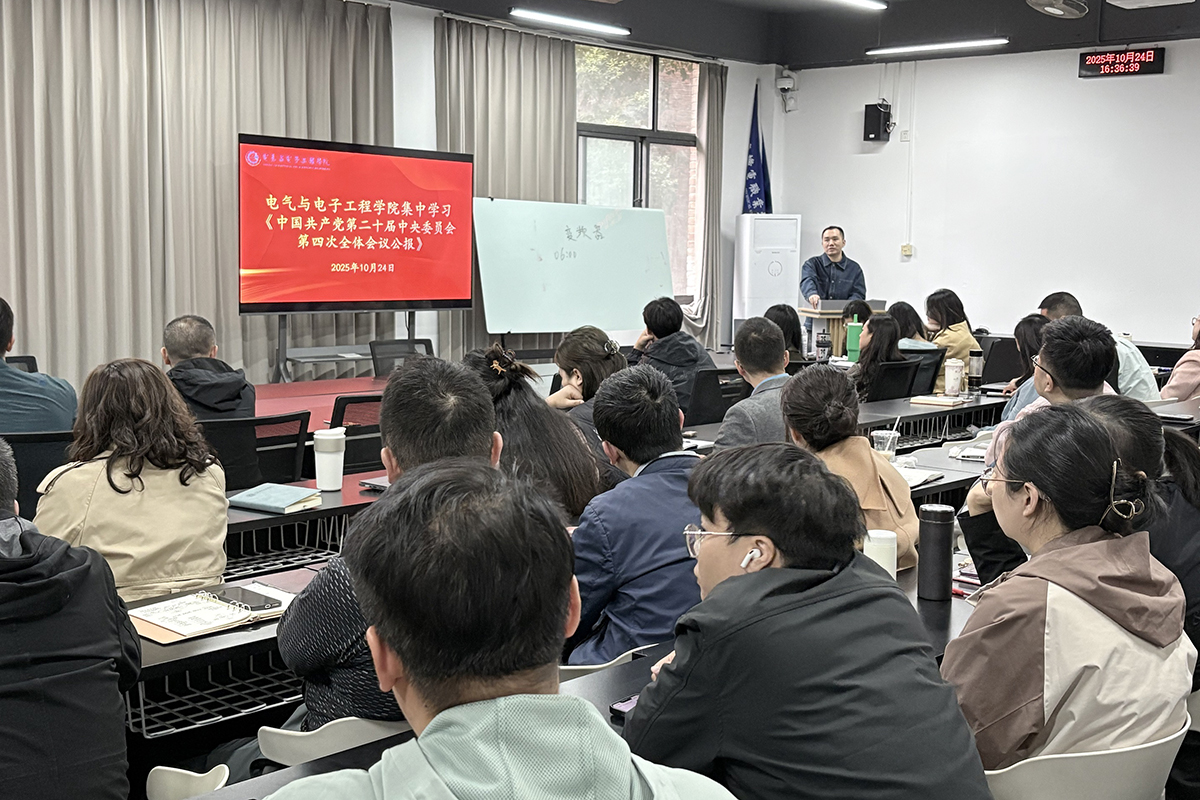 深学细悟四中全会精神 锚定育人航向强根基—— 电气与电子工程学院开展教职工集中学习活动
